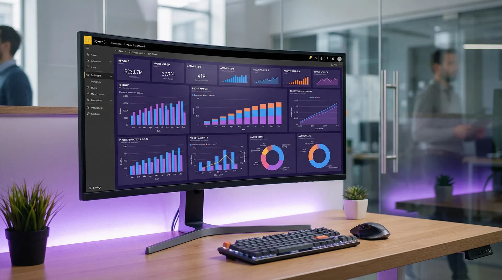 Dashboard de Power BI con métricas de negocio